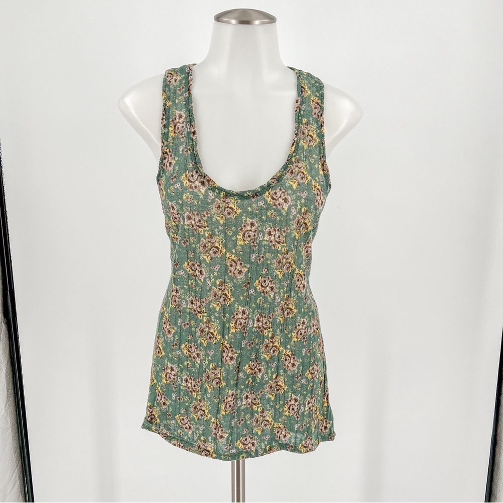 Free People Floral Racerback Tank Top